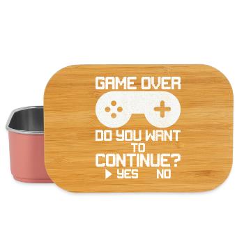 game over do you want to continue - Lunch Box - light pink - Front