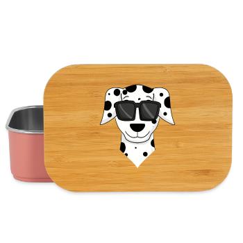 Dalmatian dog with glasses - cool dog - Lunch Box - light pink - Front