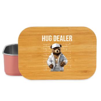 Gangster Hug Dealer Teddy Bear Funny - Lunch Box - light pink - Front