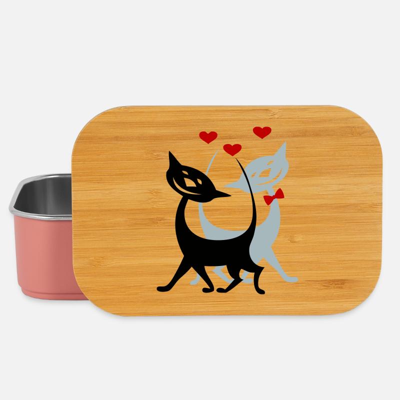 verliebte Katzen - Lunch Box - Hellrosa