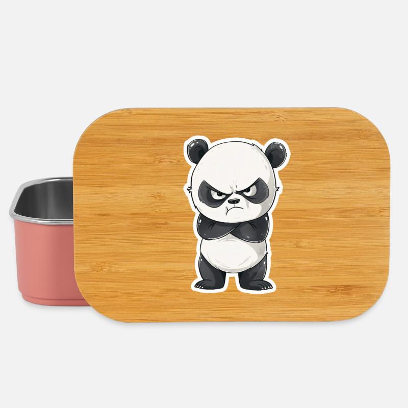 Böse schauender Panda Zoo süßer Panda - Lunch Box - Hellrosa