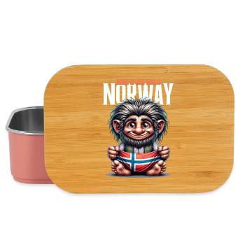 Norwegischer Troll mit Flagge – Heimat der Trolle - Lunch Box - Hellrosa - Vorne