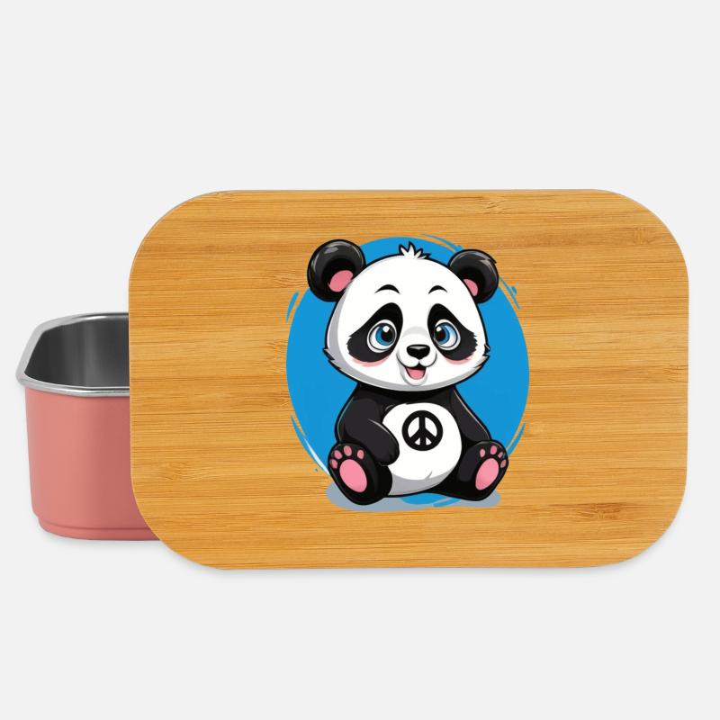 Süßer und Friedliebender Panda - Lunch Box - Hellrosa