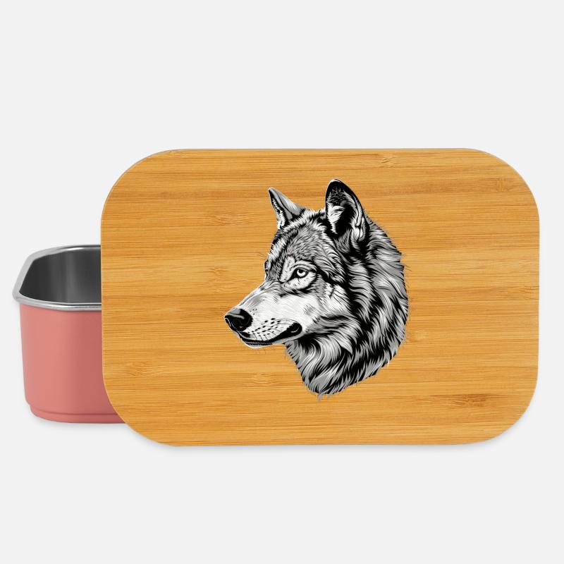Wolf Motiv Wölfe Wolfsrudel Grauer Wolfshund Wolfs - Lunch Box - Hellrosa