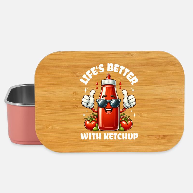 Ketchup Flasche – Life's Better With Ketchup - Lunch Box - Hellrosa
