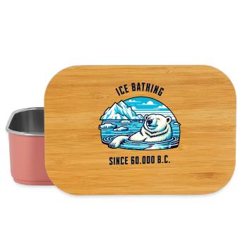 Eisbär beim Eisbaden in der Arktis Kälte Physio - Lunch Box - Hellrosa - Vorne
