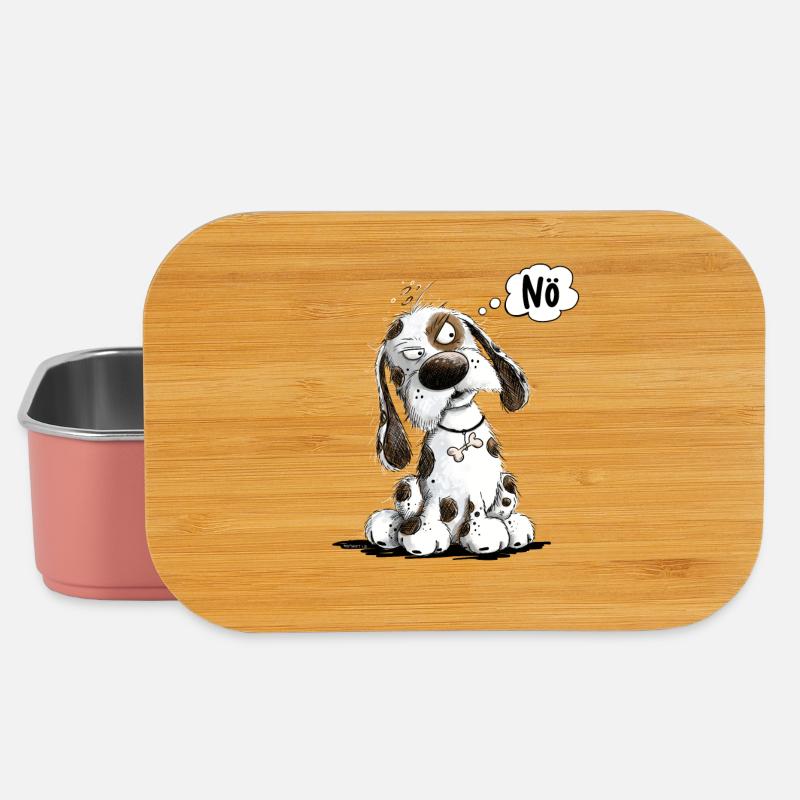 Nö Hund Spruch Statement Mürrisch - Lunch Box - Hellrosa
