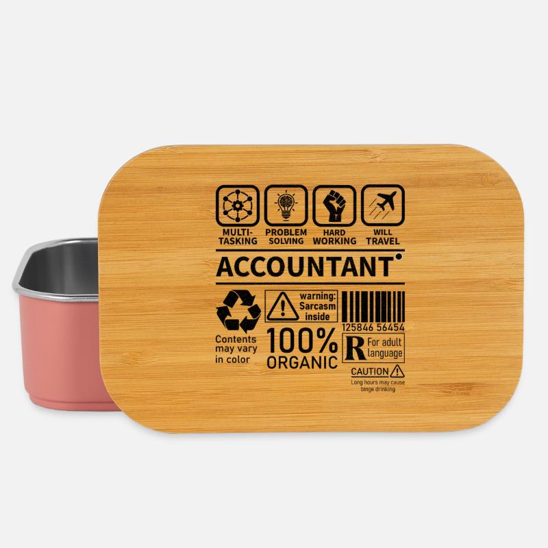 Accountant Multi Tasking Problem Solving Hard Work - Lunch Box - light pink