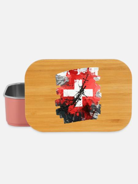 Schweizer Flagge Schweiz - Lunch Box - Hellrosa