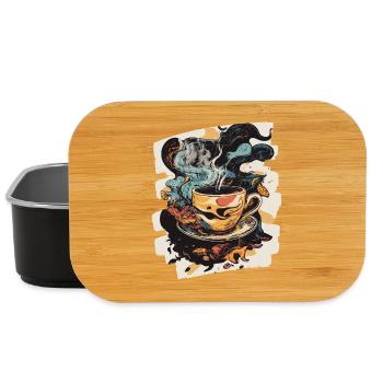 Kaffee Coffee Kaffeeliebhaber - Lunch Box - Schwarz - Vorne