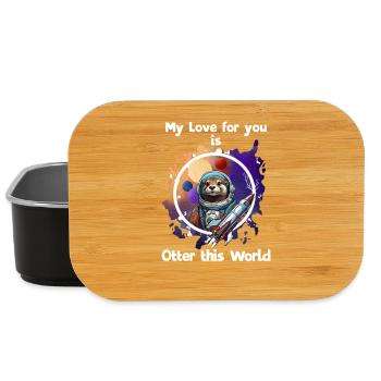 Weltraumtier mit Rakete und Herz - Lunch Box - Schwarz - Vorne