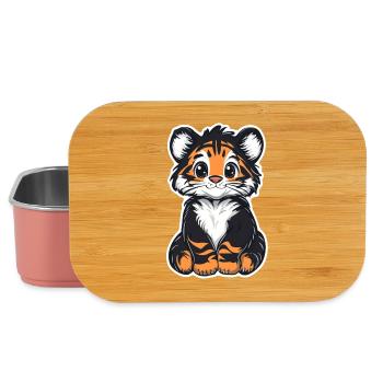 Tigre mignon - Idée cadeau amusante pour les enfants - Boîte à goûter - rose clair - Devant