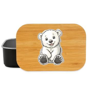 Polarbär Illustration – Arktisches Tiermotiv - Lunch Box - Schwarz - Vorne
