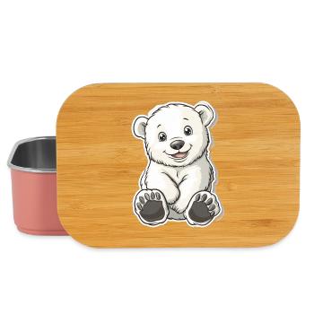 Polar Bear Illustration – Arctic Animal Motif - Lunch Box - light pink - Front