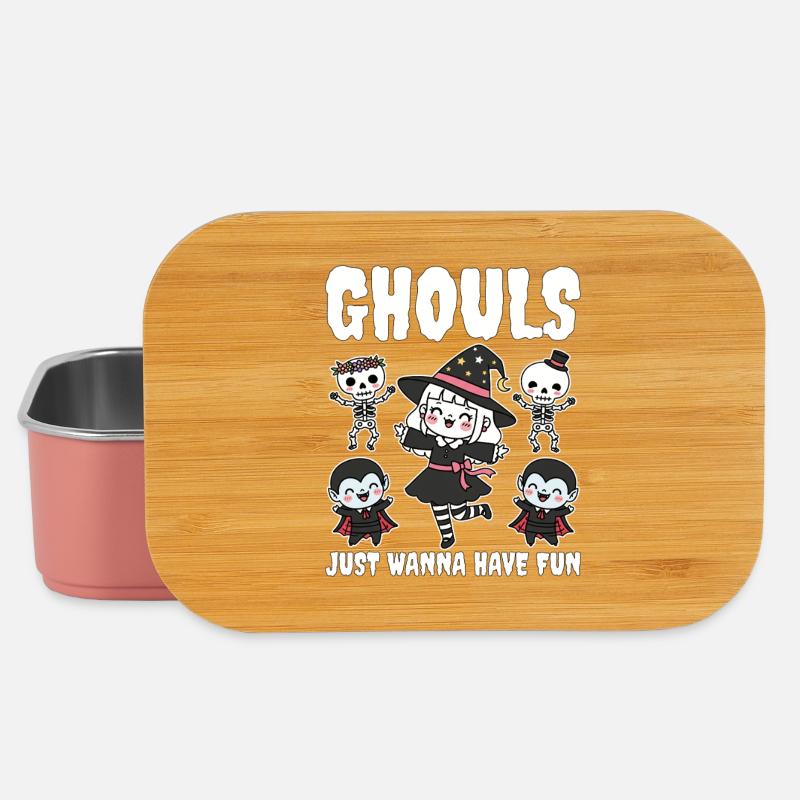 LES GOULES VEULENT JUSTE S’AMUSER - SORCIÈRE HALLOWEEN - Boîte à goûter - rose clair