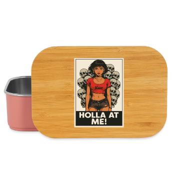 Rebellious Girl Power Illustration - Lunch Box - light pink - Front