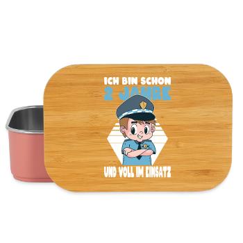 2 Geburtstag Polizei Geschenk Junge 2 Jahre - Lunch Box - Hellrosa - Vorne