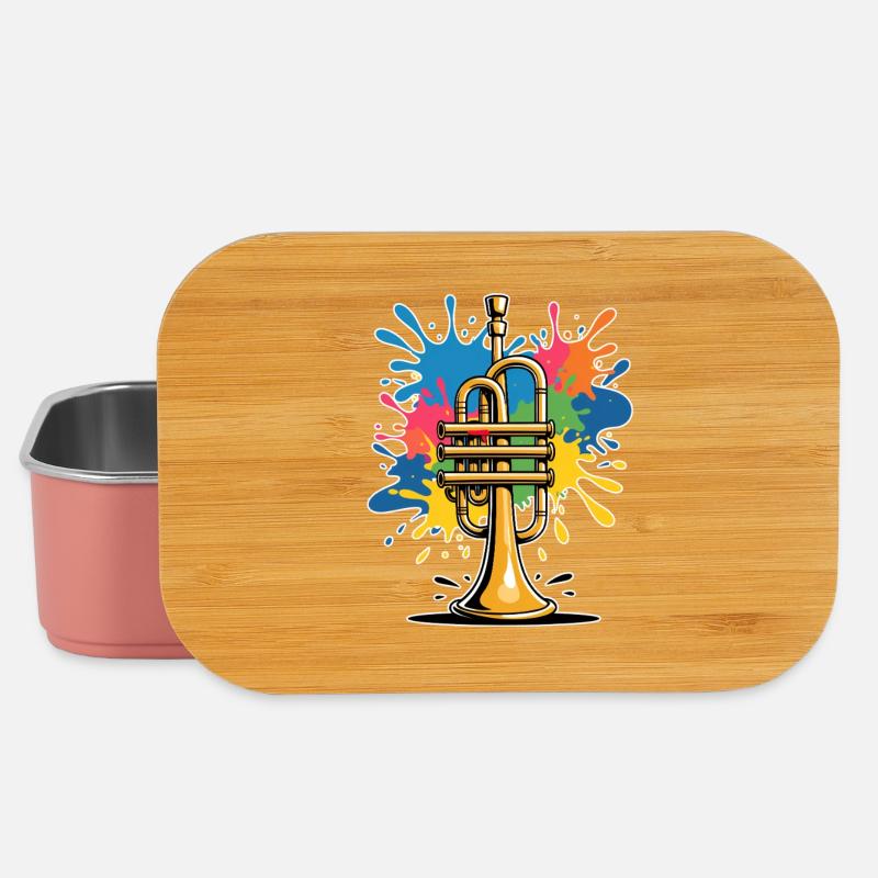 Lebendige Trompetenillustration im Graffiti-Stil - Lunch Box - Hellrosa