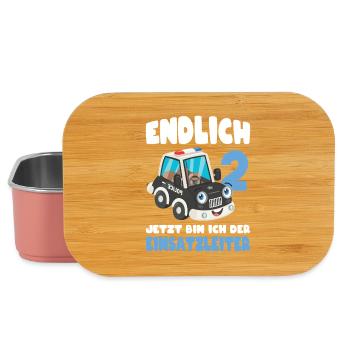 2 Geburtstag Polizei Geschenk Junge 2 Jahre - Lunch Box - Hellrosa - Vorne