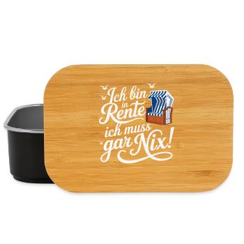 Je suis à la retraite. Je n'ai rien à faire ! Chaise de plage - Boîte à goûter - noir - Devant