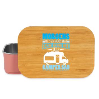 Camper Camping Wohnwagen Spruch - Lunch Box - Hellrosa - Vorne
