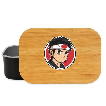 Anime Samurai Character Illustration - Lunch Box - black - Front