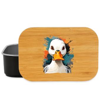 Ausdrucksstarker Gänseporträt mit Farbexplosionen - Lunch Box - Schwarz - Vorne