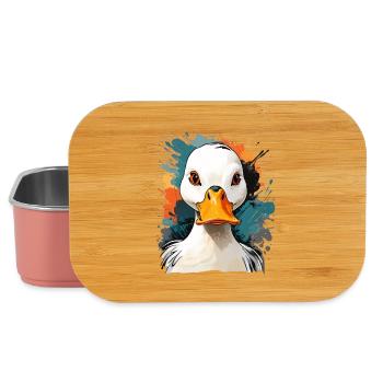 Ausdrucksstarker Gänseporträt mit Farbexplosionen - Lunch Box - Hellrosa - Vorne