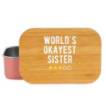 World’s Okayest Sister Sister Humour Dire - Boîte à goûter - rose clair - Devant