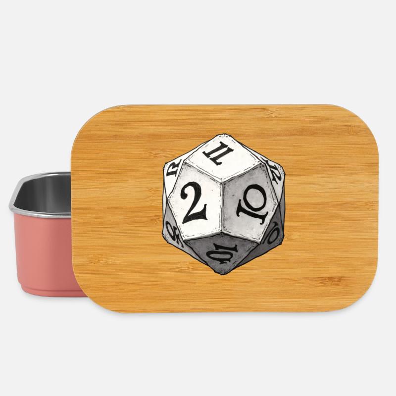 Dice with Medieval Numbers – Vintage Dice - Lunch Box - light pink