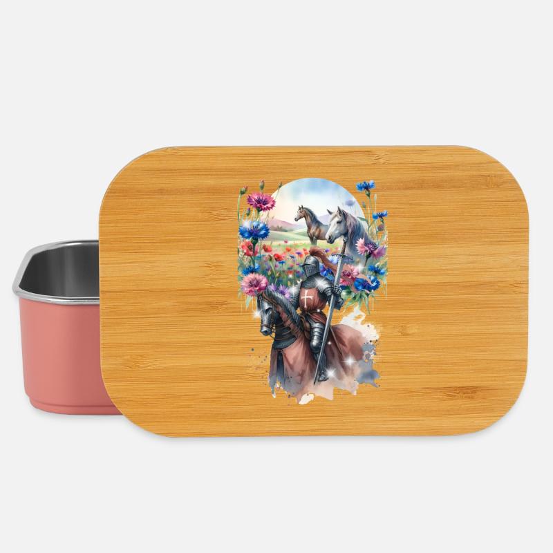 Ritter Märchen Pferd Kinder Mittelalter - Lunch Box - Hellrosa