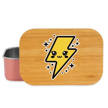 Adorable lightning bolt with kawaii face - Lunch Box - light pink - Front