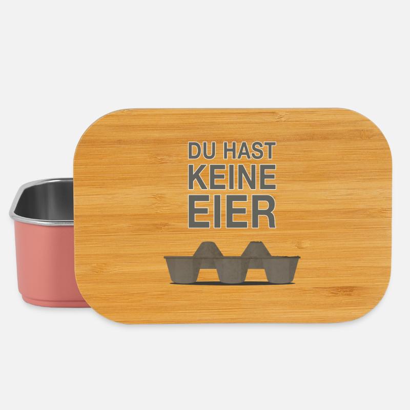 Du hast keine Eier - Lustiger frecher Spruch - Lunch Box - Hellrosa