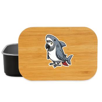 Shark Graupapagei Cartoon - Lunch Box - Schwarz - Vorne