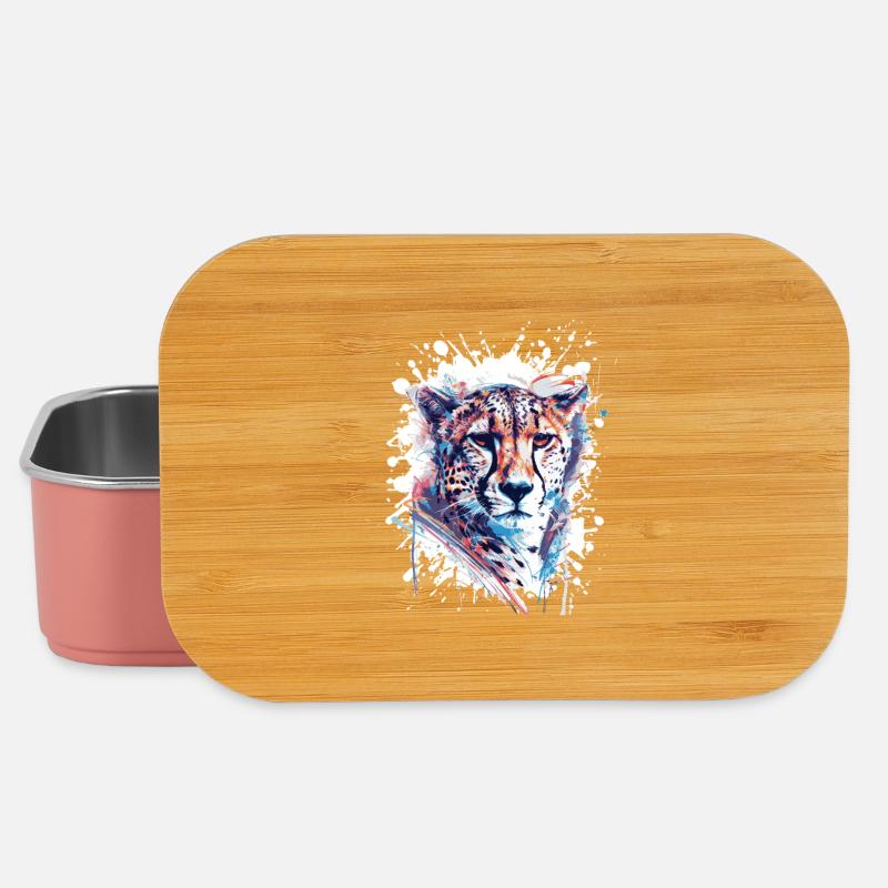 Leopard Splatter Aquarell - Lunch Box - Hellrosa