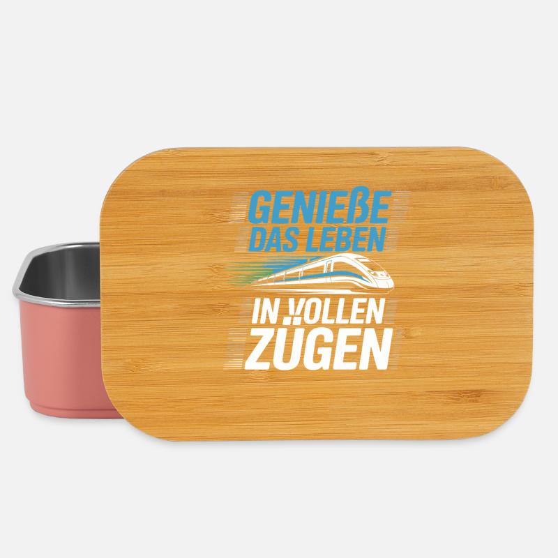 Bahn Genieße Das Leben In Vollen Zügen Eisenbahn - Lunch Box - Hellrosa