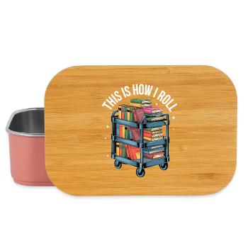  This Is How I Roll Buchwagen Bibliothek Lesen - Lunch Box - Hellrosa - Vorne