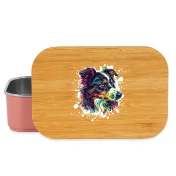 Explosion de couleur Portrait de chien - Boîte à goûter - rose clair - Devant