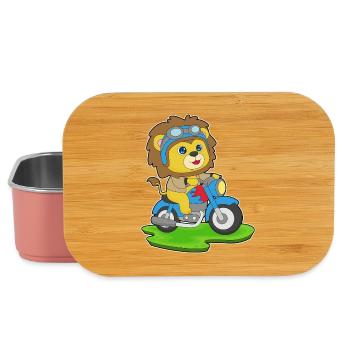 Moto Lion - Boîte à goûter - rose clair - Devant