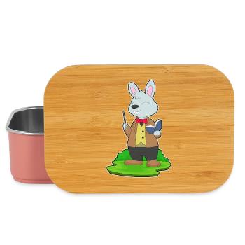 École de livres Bunny Teacher - Boîte à goûter - rose clair - Devant
