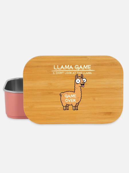 Lama-Spiel Schau nicht auf das Lama Lustiges Lama - Lunch Box - Hellrosa