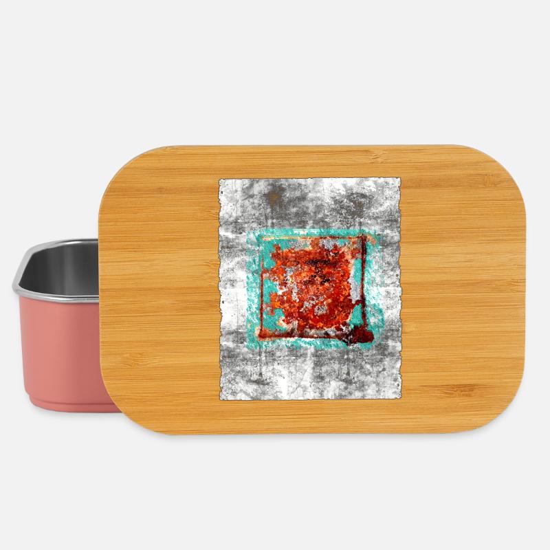 Rostquadrat auf grauer Textur - Lunch Box - Hellrosa
