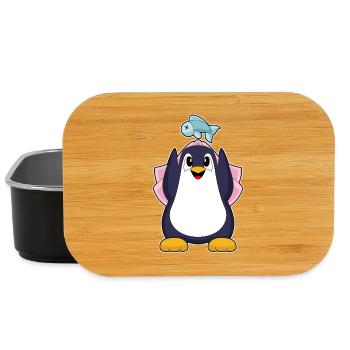 Penguin Bridal Veil Wedding - Lunch Box - black - Front
