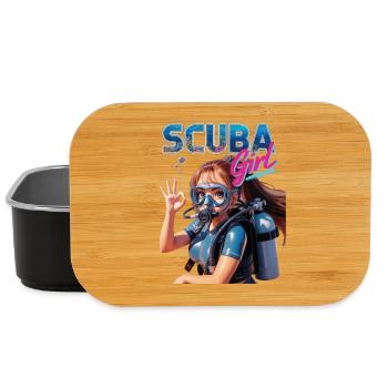 Scuba Girl Diver Design - Boîte à goûter - noir - Devant