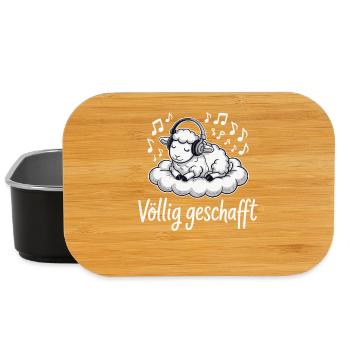 Völlig geschafft geSchaft Schaf Design - Lunch Box - Schwarz - Vorne