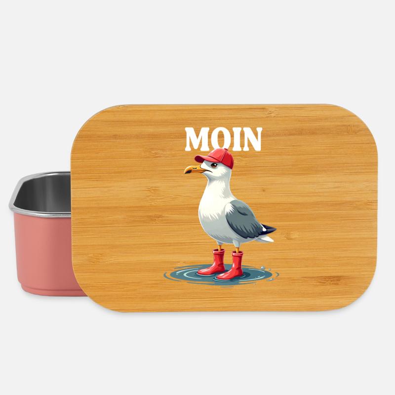 Moin Möwe im Friesen-Look - Lunch Box - Hellrosa