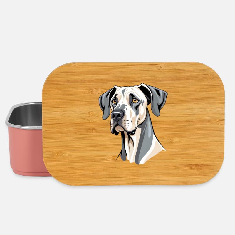 Dane Hund Kopfportrait - Lunch Box - Hellrosa