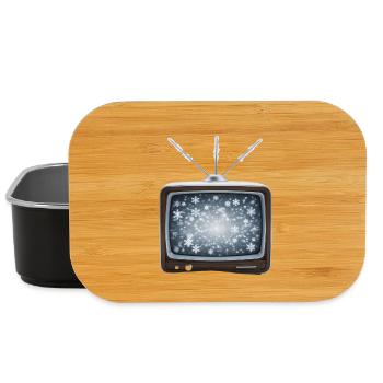 Winter Retro TV Snowflakes - Lunch Box - black - Front
