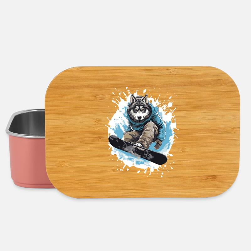 Husky Dog Snowboard - Lunch Box - light pink
