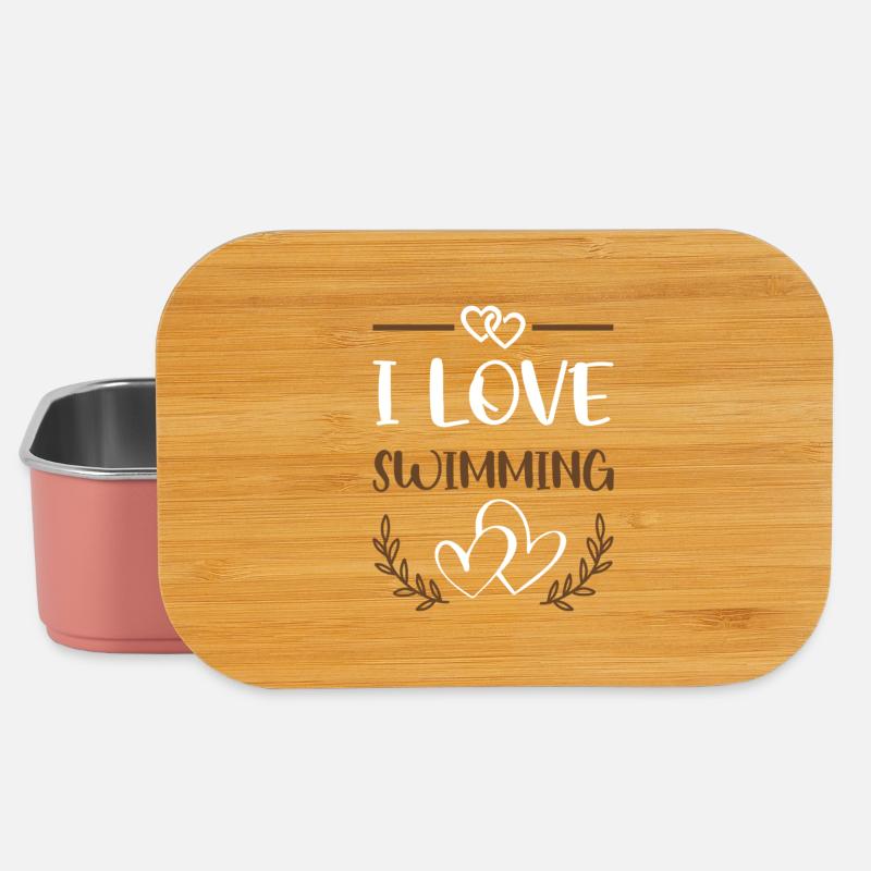 Ich liebe Schwimmen - Lunch Box - Hellrosa